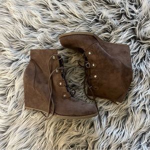 Steve Madden Madden Girl Suede Wedge Booties